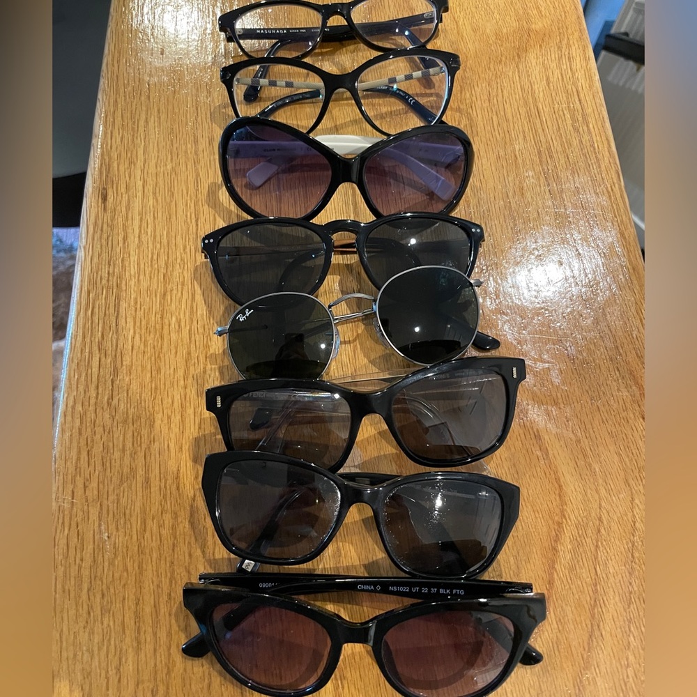 variety of eyeglass and sunglasses frames. lot or individually sold.